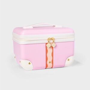 Roller Rabbit x Target Pink Cosmetic Case with White Trim and Gold Hardware